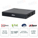Système de vidéosurveillance professionnel Dahua WizMind AI 32 canaux, 16 ports PoE, 4 disques durs, HDMI 8K, H.265+ - Dahua