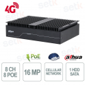 NVR 8 Canali 4G WizMind AI 8 PoE 1HDD Industriale -40°/+70°C H.265+ - Dahua