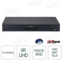 XVR 16 Canali Penta-brid 4K WizSense AI AcuPick Face Recognition H.265+ 2HDD Videosorveglianza - Dahua