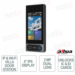 VTO6631QB-WP 2MP WiFi IP Video Doorbell with Facial Recognition, RFID, Bluetooth, and PoE IP65 - Dahua