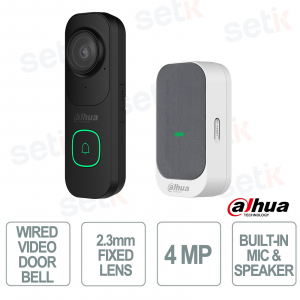 VDKP01-BG 2K WiFi 6 Video Doorbell with AI, Two-Way Audio, and People and Vehicle Detection - Dahua
