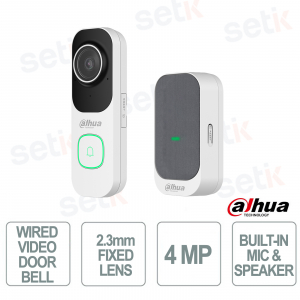 VDKP01-WG 2K WiFi 6 Video Doorbell with AI, Two-Way Audio, and People and Vehicle Detection - Dahua
