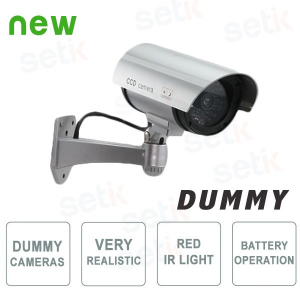 CCTV Caméra Factice Dissuasiv Interieur avec Fausse LED Rouge Vidéo Surveillance