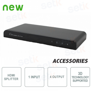 HDMI-Splitter 1 Eingang + 4 Ausgänge - 4K - Setik