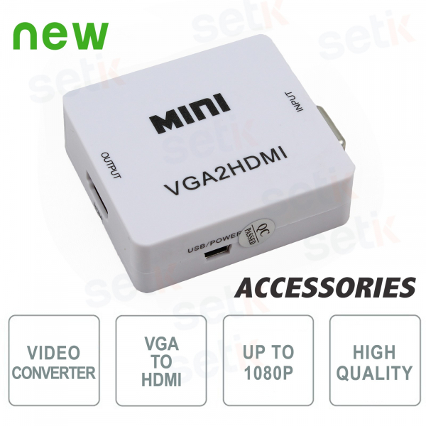 Convertitore Segnale Video da VGA a HDMI - Setik
