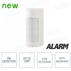 Passive PIR detector with double external beam - Anti-masking