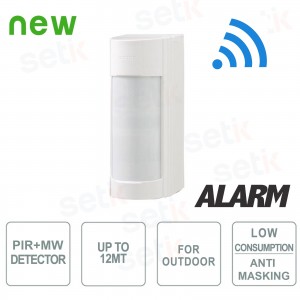 Passive PIR + MW Wireless Detector Outdoor - Low Absorption - Anti-masking