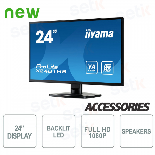 Monitor ProLite 24" Full HD VA - DVI-D - HDMI - Speaker - Vesa Mounting - IIYAMA
