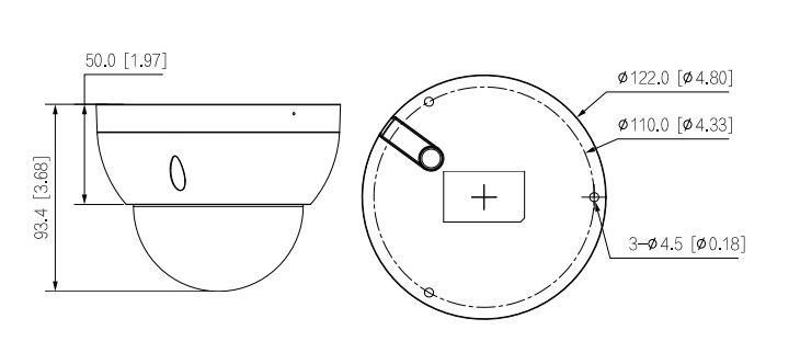 Schema e dimensioni della telecamera IPC-HDBW2221R-ZS