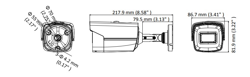 Dimensions du DS-2CE16H8T-IT3F