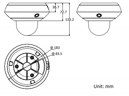 Dimensions DS-2PT3326IZ-DE3 (2.8-12mm)