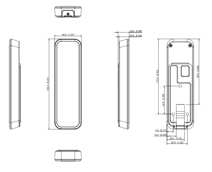 Schema dimensioni ASR1101A