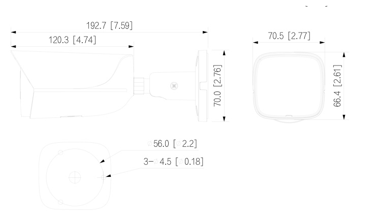 Schema dimensioni telecamera IPC-HFW3241T-ZSDahua