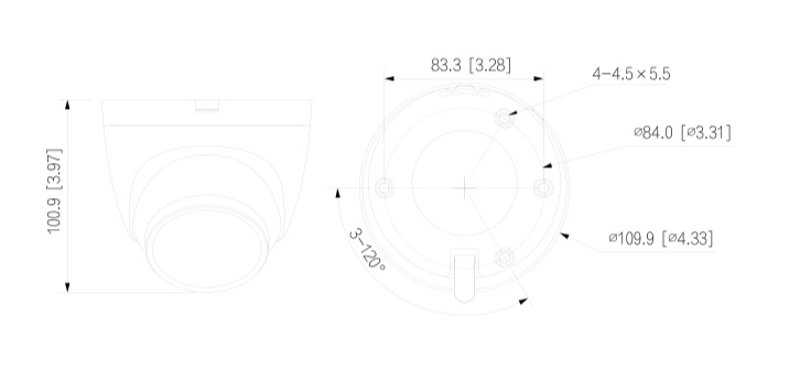 Schema e dimensioni della telecamera IPC_HDW2431T_AS