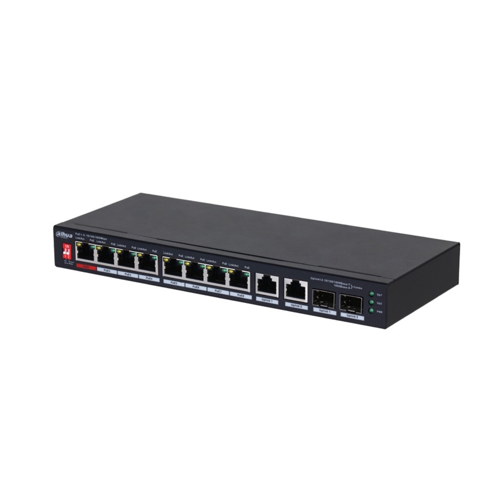 PFS3210-8GT2GF-96 - Commutateur réseau - 8 ports PoE - 2 ports SFP - 2  ports RJ45 Combo Uplink 