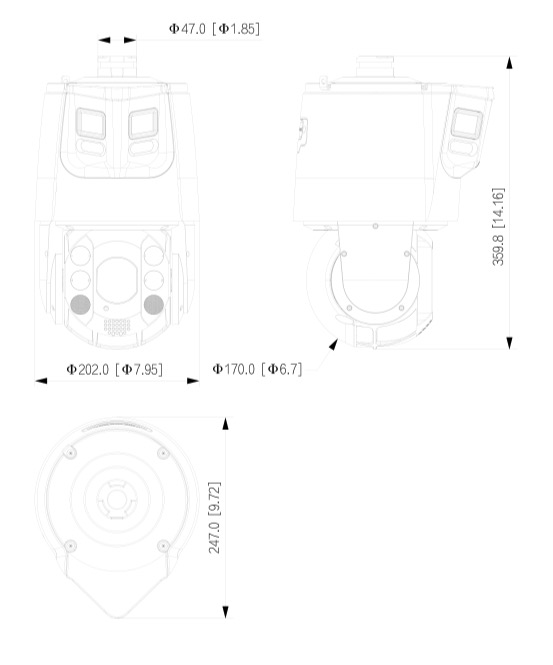 Telecamera multi-sensore panoramica+ptz Dahua-Stalight-4MP