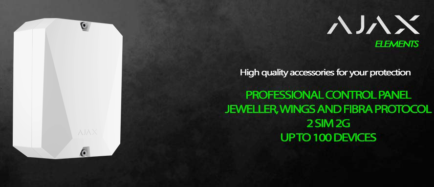 centrale ajax hub hybrid 2g - jeweller/wings/fibra