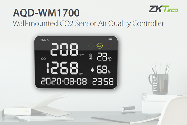 AQD-WM1700 - Wall mounted ZKTeco CO2 sensor for air quality control 