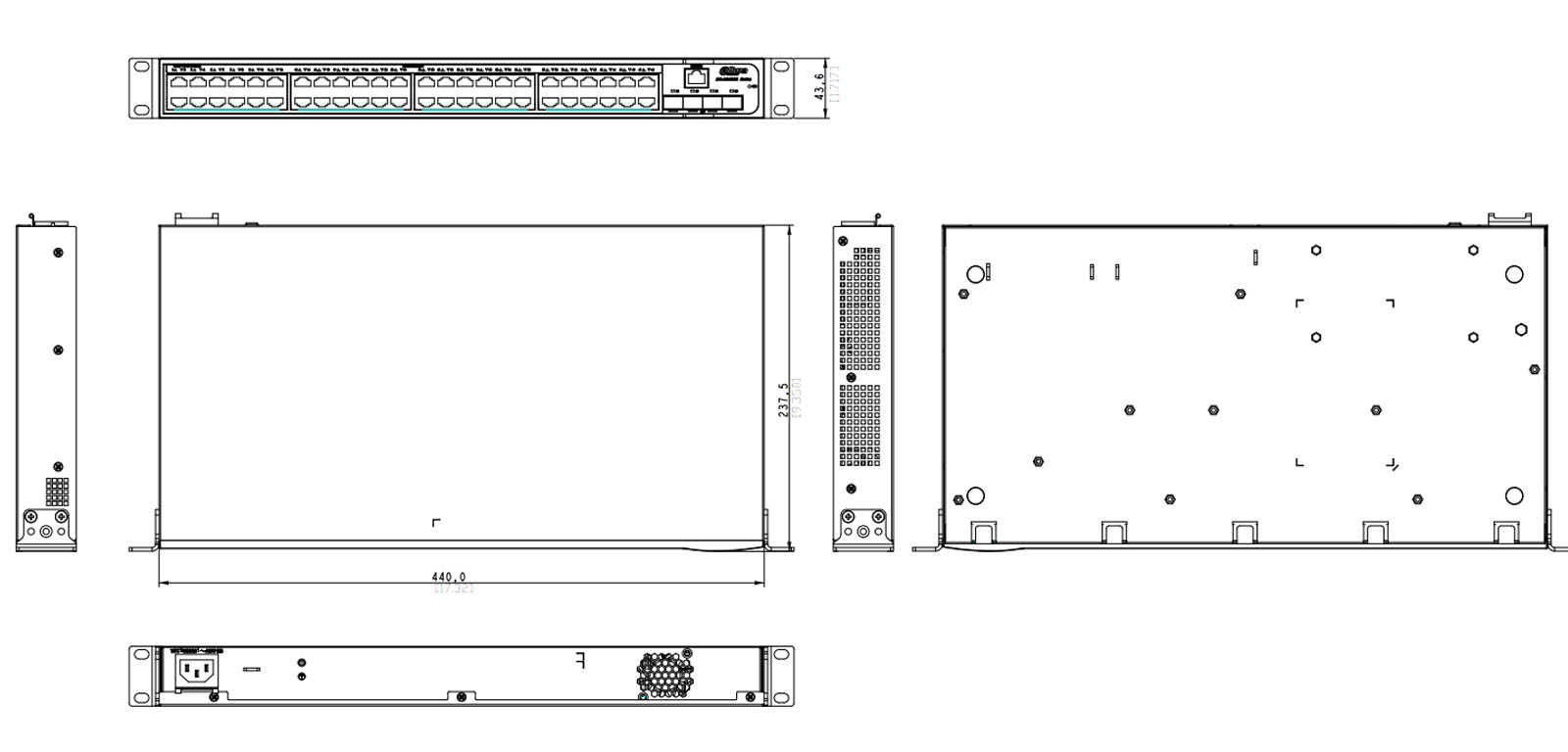 AS4300-48GT4GF dimensions