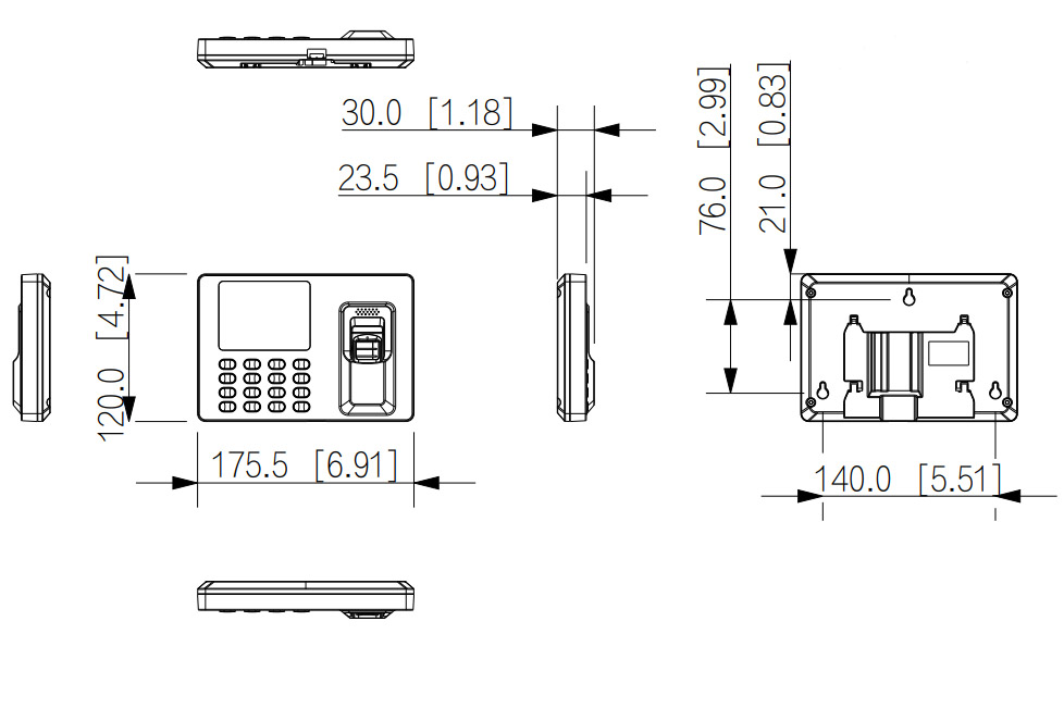 Dimensions de l'ASA1222EL-S
