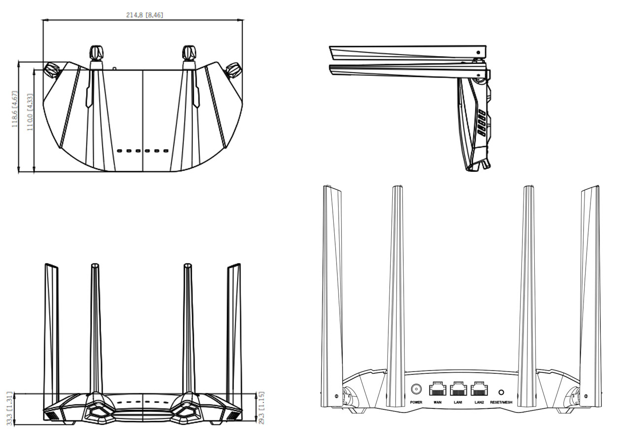 AX15M dimensions