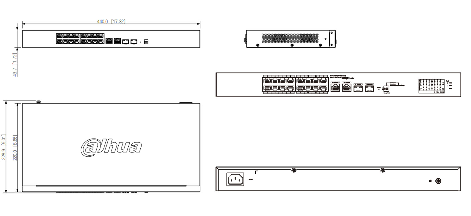 Dimensions du CS4218-16ET-135-V2