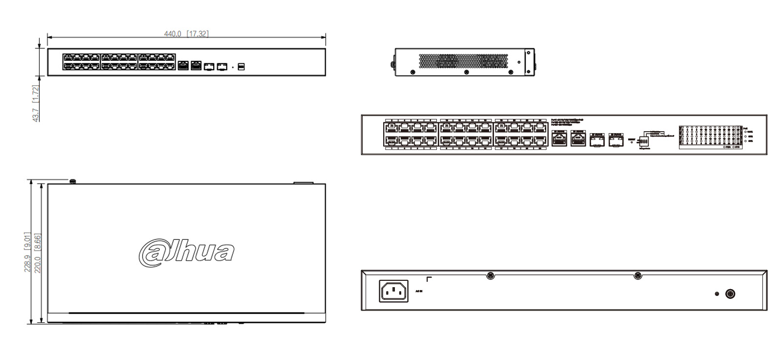 Dimensions du CS4228-24GT-240-V2