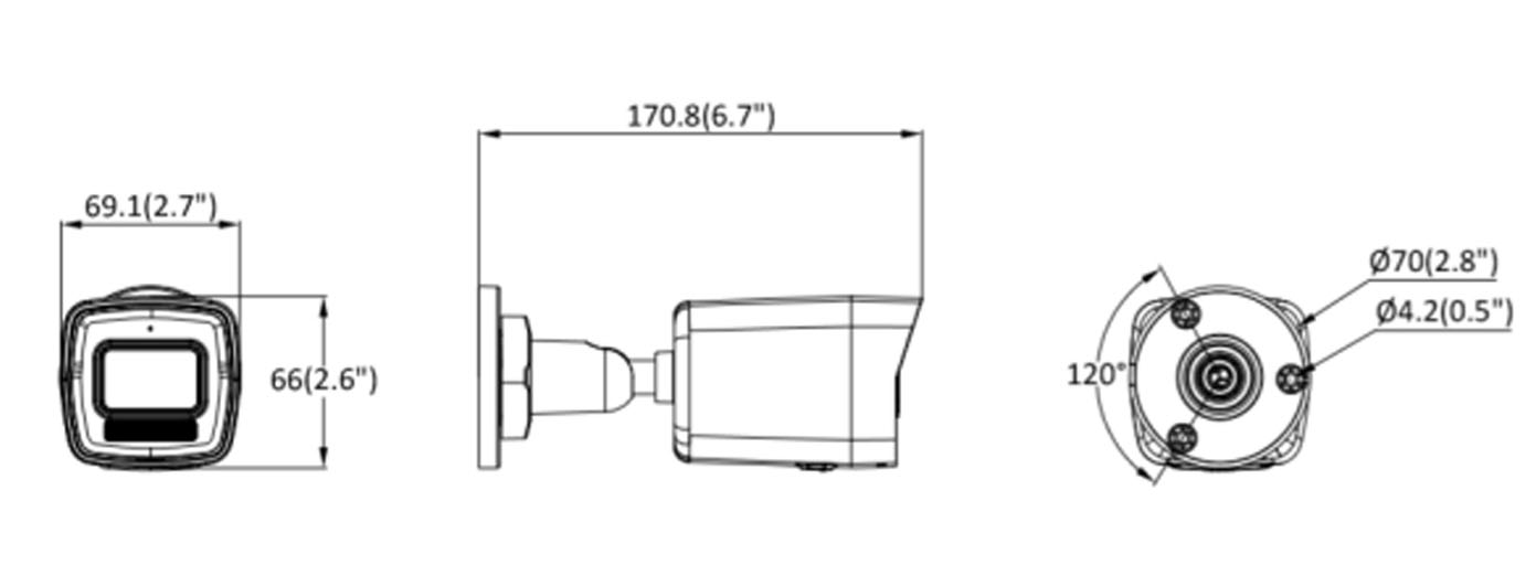 Dimensions du DS-2CD1023G2-LIU