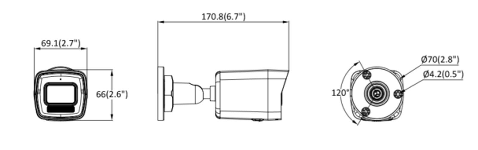 Dimensions du DS-2CD1043G2-LIU (4 mm)