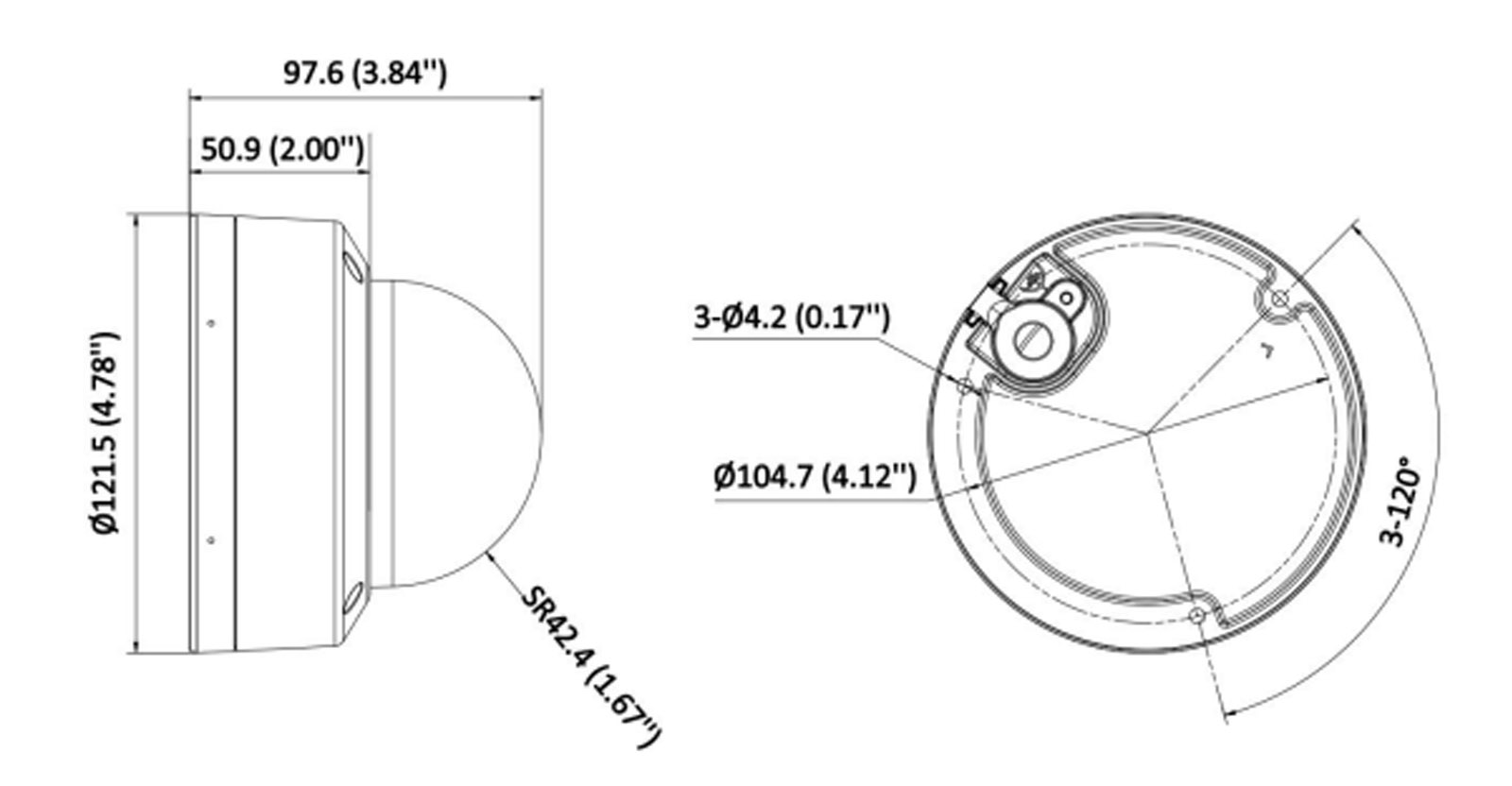 Dimensions du DS-2CD1183G2-LIU (2,8 mm)