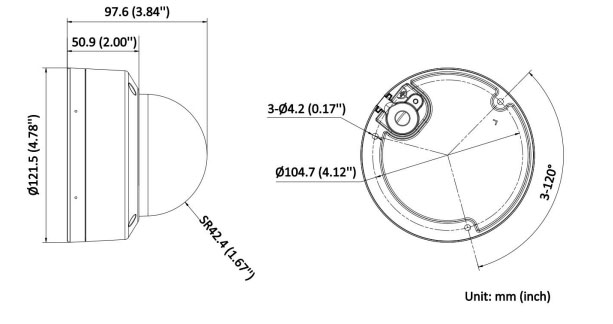 DS-2CD1743G2-LIZU(2.8-12mm) dimensions