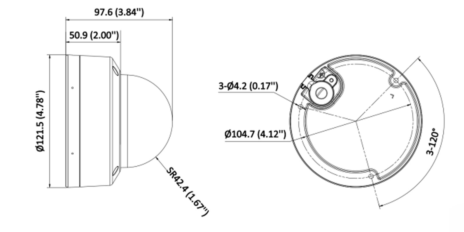 DS-2CD2123G2-LIS2U(2.8mm) dimensions
