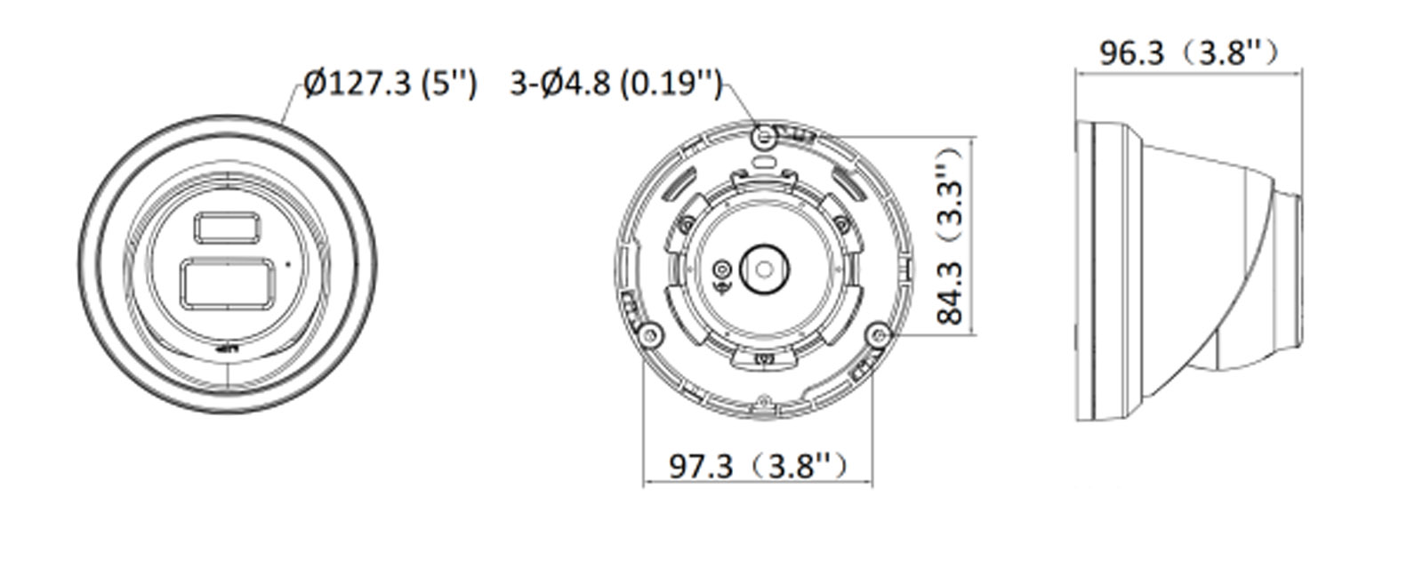 Dimensions du DS-2CD2323G2-LI2U (2,8 mm)