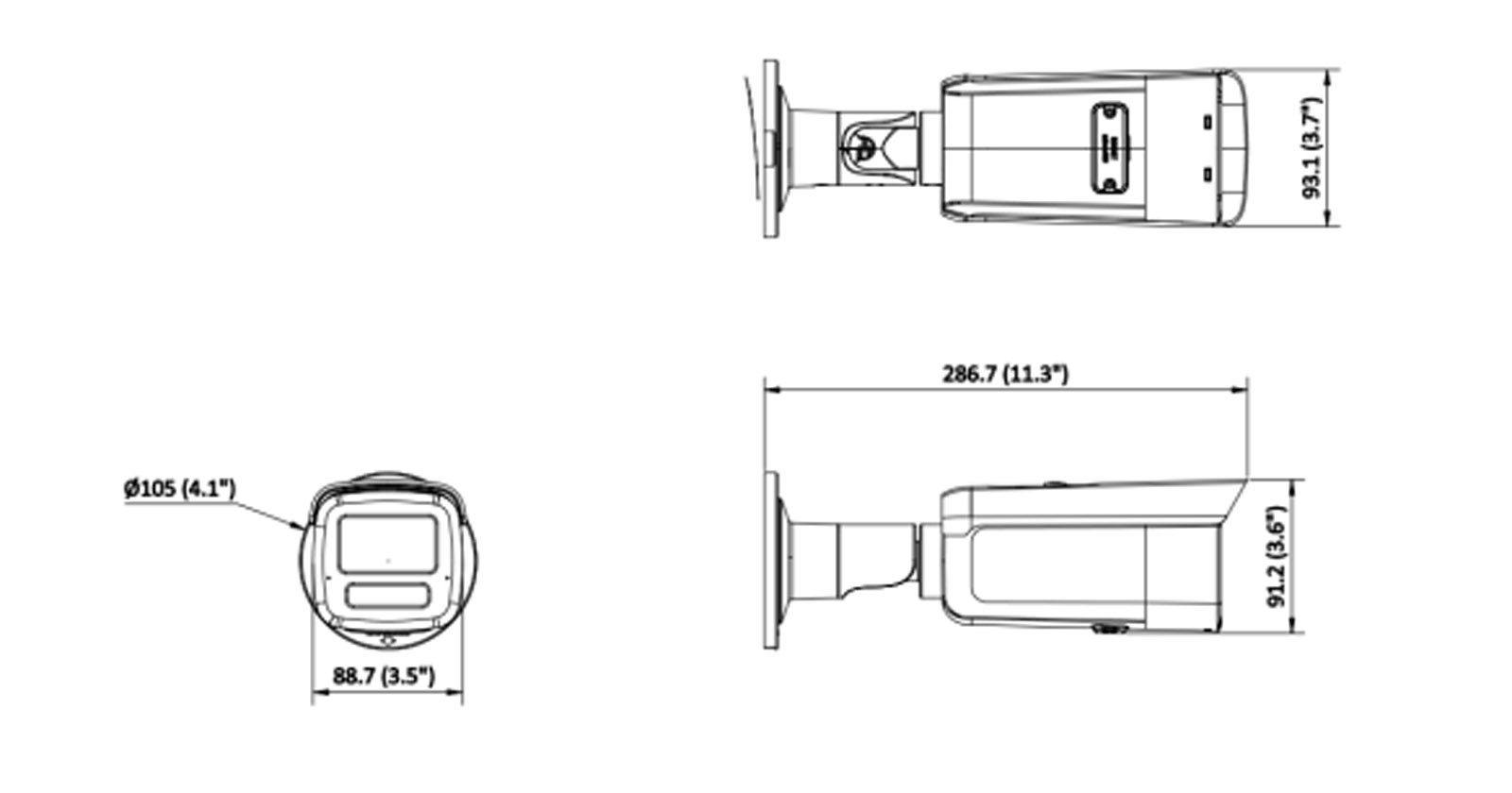 DS-2CD2T43G2-LIS2U-SRB(4mm) dimensions