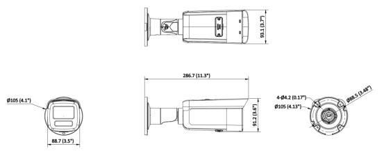 DS-2CD2T46G2H-4I(4MM) dimensioni