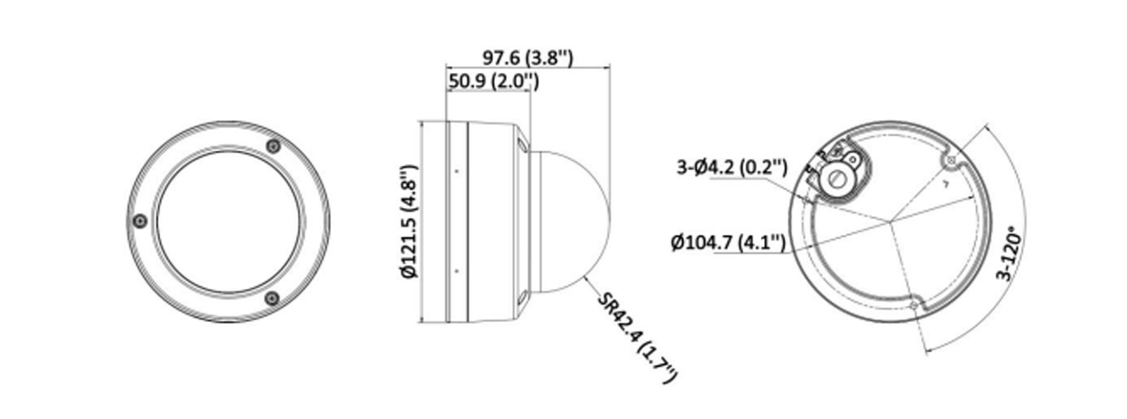 DS-2CD3146G2-IS dimensions