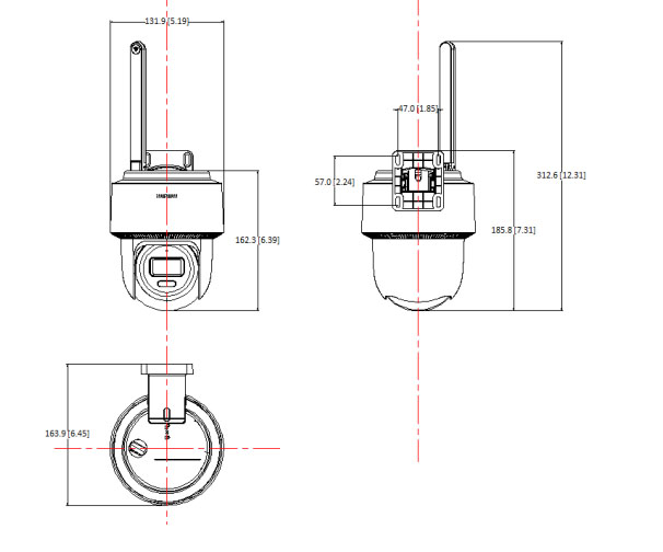 Dimensions du DS-2DE2C400IWG-W(4mm)