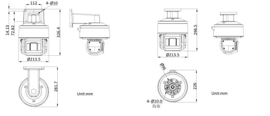 DS-2DT5432MWG-T(PA) dimensioni