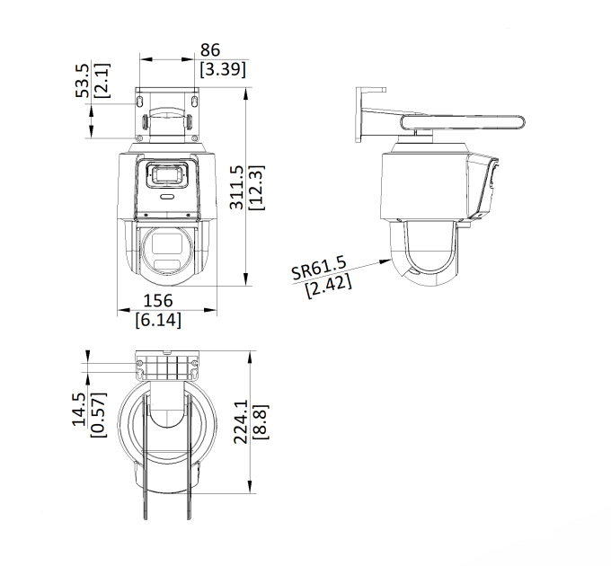 DS-2SE3C404MWG-4G-14(2.8mm) dimensions