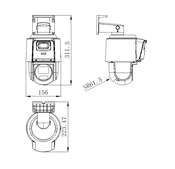 DS-2SE3C404MWG-E-14(2.8mm) dimensions