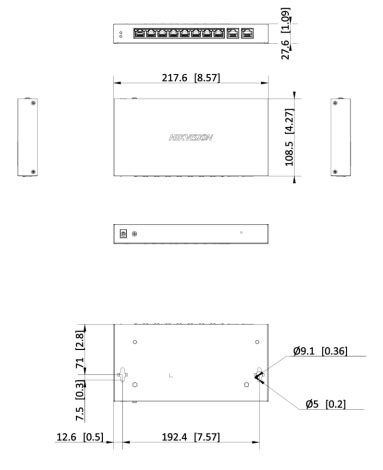 DS-3E1310P-EI-M dimensions