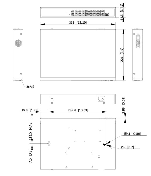 Dimensions du DS-3E1318P-EI-M