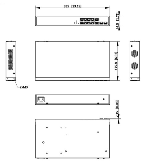 DS-3E1512HP-SI-8P2T2F dimensions