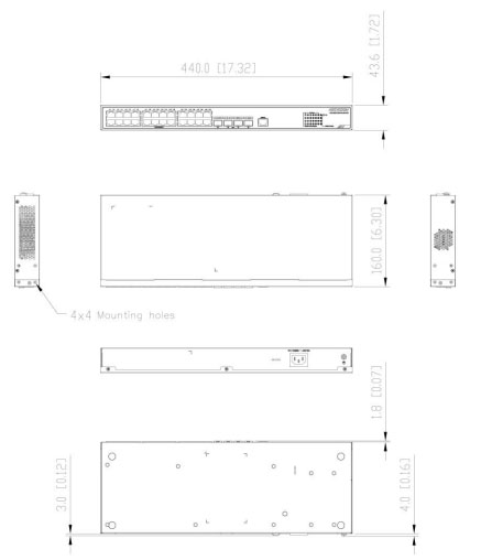 DS-3E2736-HI-24F8T4X dimensions