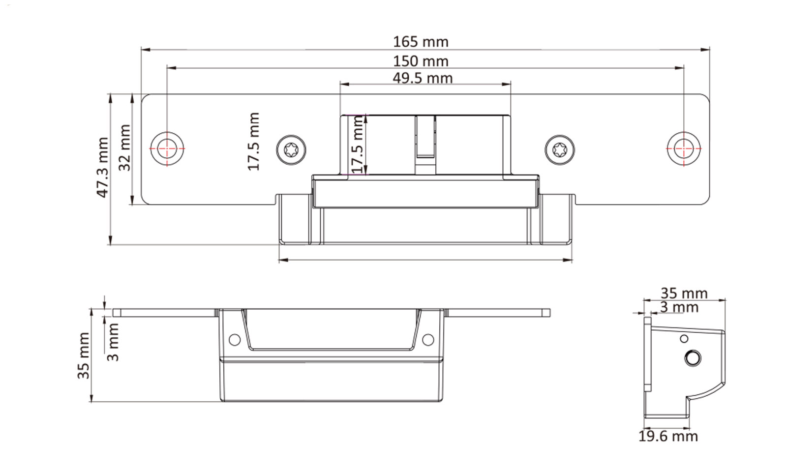 DS-K4G100 dimensions