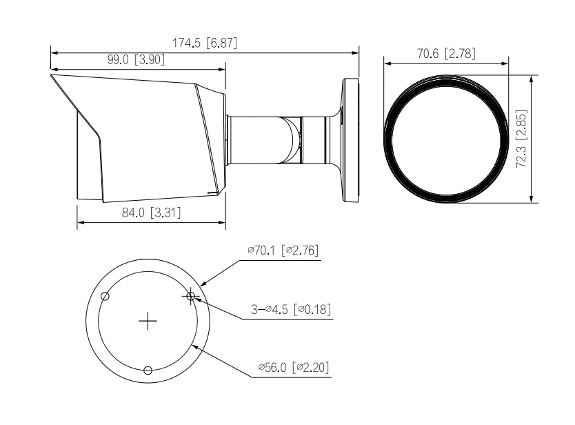 HAC-HFW1200T-S6 dimensioni