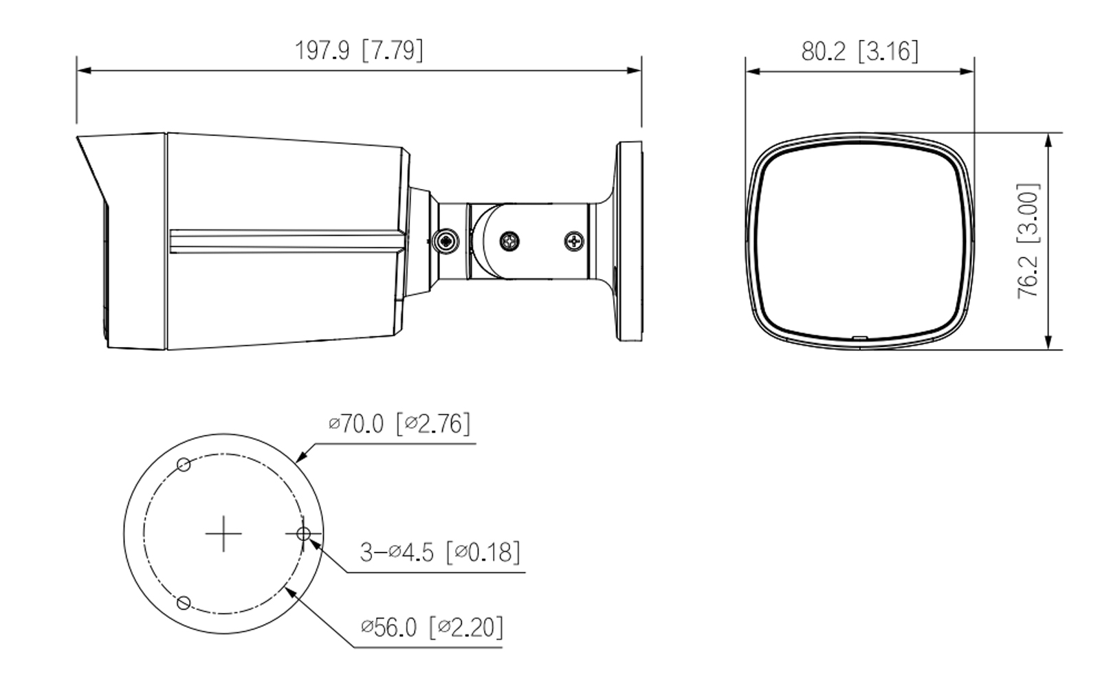HAC-HFW1200TLM-IL-T dimensions