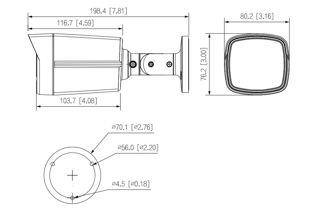 HAC-HFW1500TLM-IL-A-S3 dimnsioni