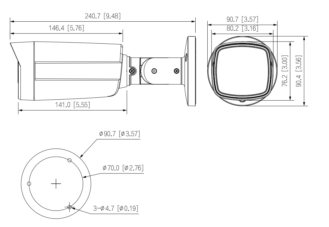 Dimensions du HAC-HFW1801TH-I8-S2