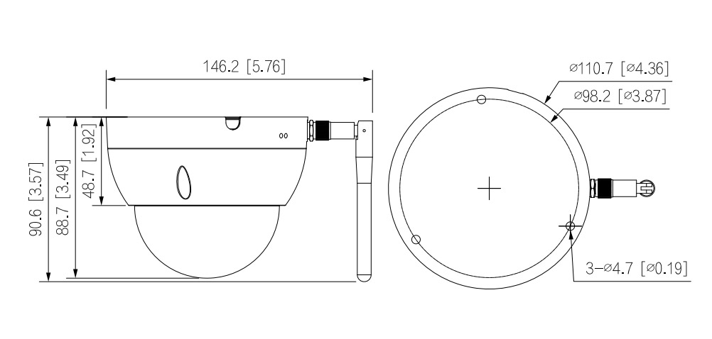IPC-HDBW1230DE-SW dimensioni